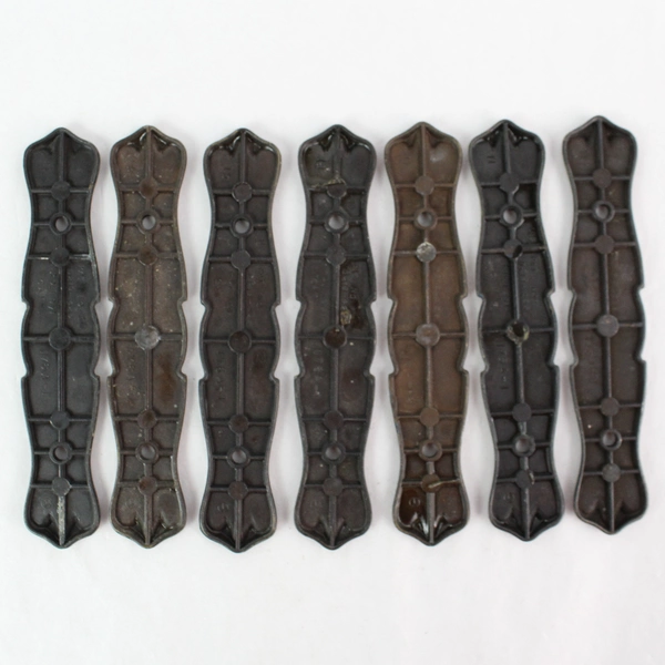 Set of 7 Amerock Brass Drawer Pull Handle Backings Pat No. D219-425 5.5"