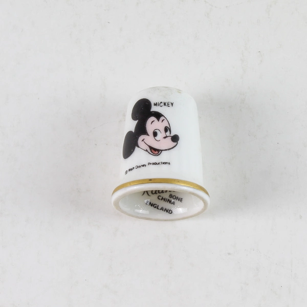 Radnor Mickey Mouse Bone China Thimble with Gold Trim Disney Collectible