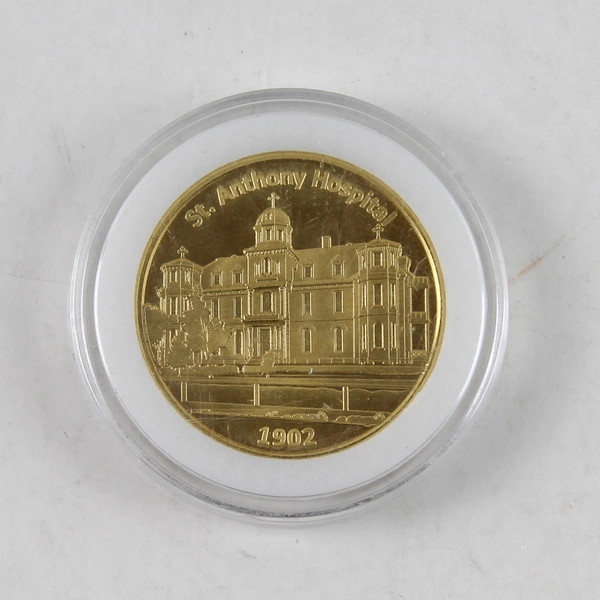 2013 St Anthony Hospital Pendleton OR Gold Tone Token Medal - Good Condition