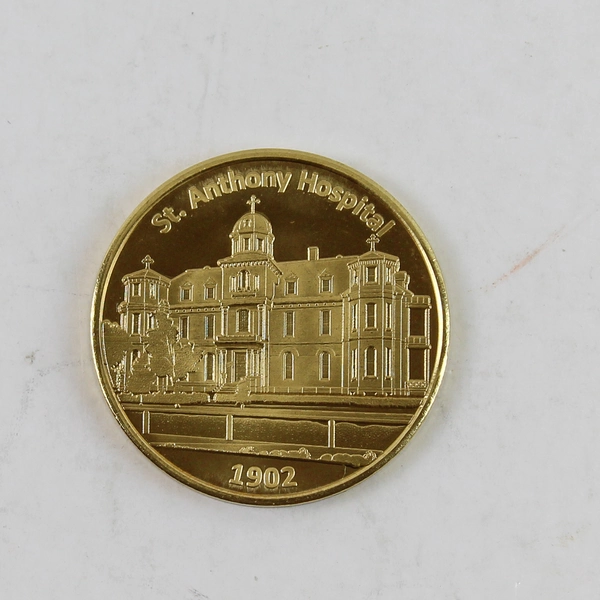 2013 St Anthony Hospital Pendleton OR Gold Tone Token Medal - Good Condition