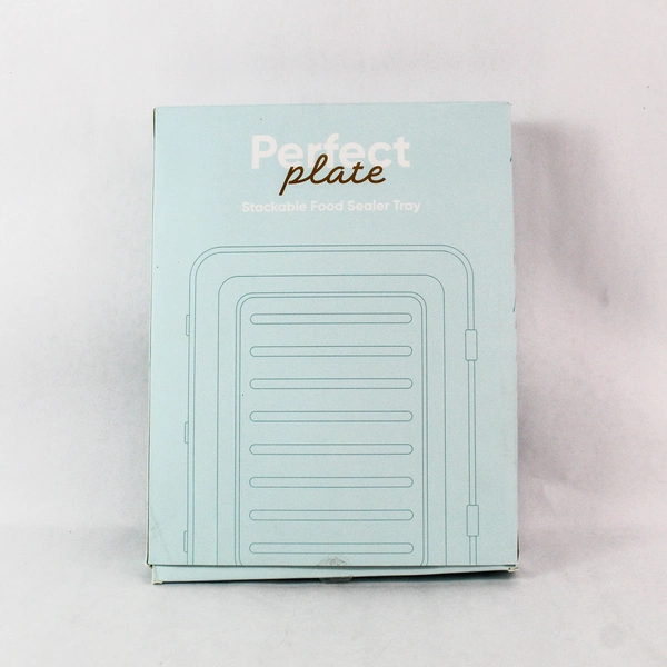 New Sealed Set of 3 Gourmer Perfect Plate Stackable Food Sealer Trays Blue