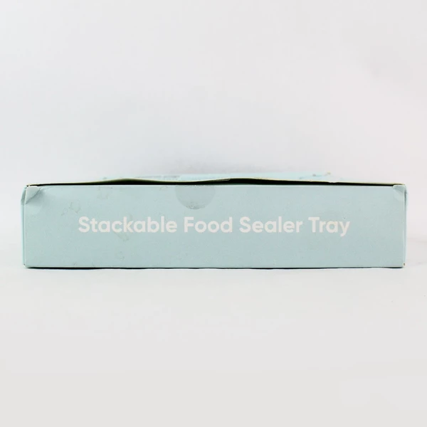 New Sealed Set of 3 Gourmer Perfect Plate Stackable Food Sealer Trays Blue