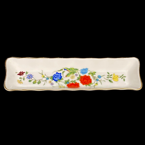 Vintage John Aynsley Famille Rose Porcelain Biscuit Tray - 8" Long