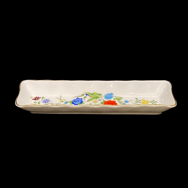 Vintage John Aynsley Famille Rose Porcelain Biscuit Tray - 8" Long