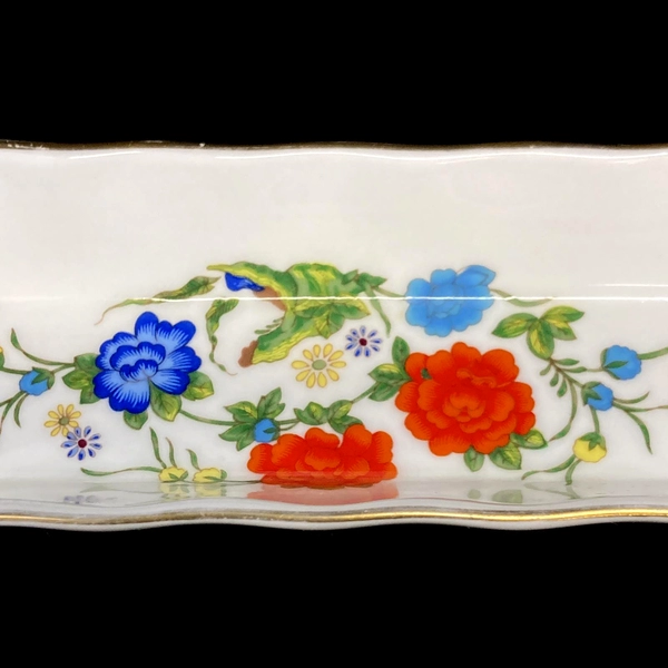 Vintage John Aynsley Famille Rose Porcelain Biscuit Tray - 8" Long
