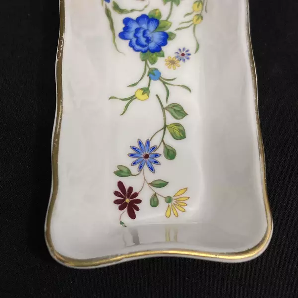 Vintage John Aynsley Famille Rose Porcelain Biscuit Tray - 8" Long