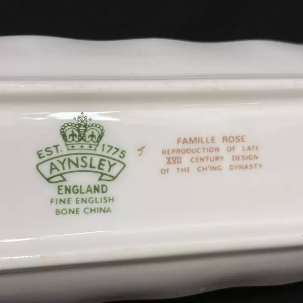 Vintage John Aynsley Famille Rose Porcelain Biscuit Tray - 8" Long