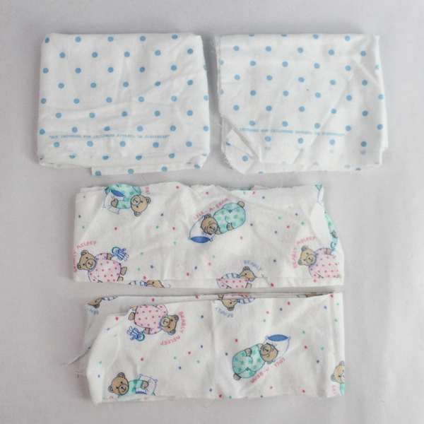 7 Piece Blue Baby Fabric Scrap Lot for DIY Crafting Projects