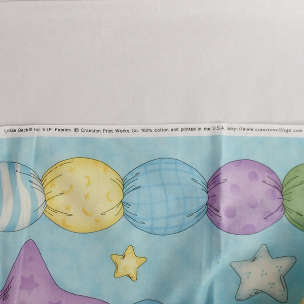 7 Piece Blue Baby Fabric Scrap Lot for DIY Crafting Projects