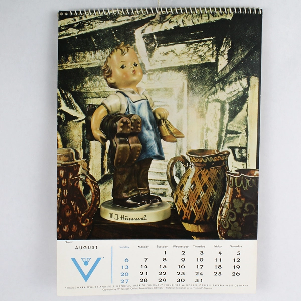 Vintage Hummel 1967 Calendar - 12 Month Spiral Bound - Collectible Memorabilia