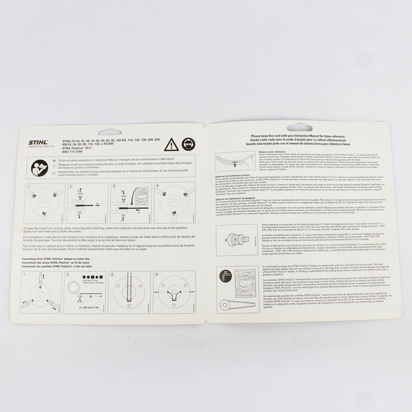 Stihl Trimmer FS 90 Instruction Manual with Blade Mounting Instructions