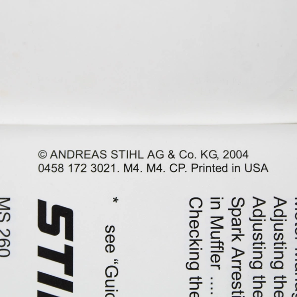 Stihl MSA 260 Chain Saw Instruction Manual