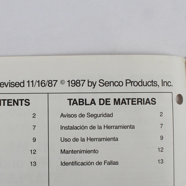 Senco Operating Instructions Stapler SKS K L M1 M2 M3 M4 MW PW AST4