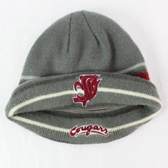 Washington State Cougars Reversible Knit Beanie Hat Adult Small Gray Red