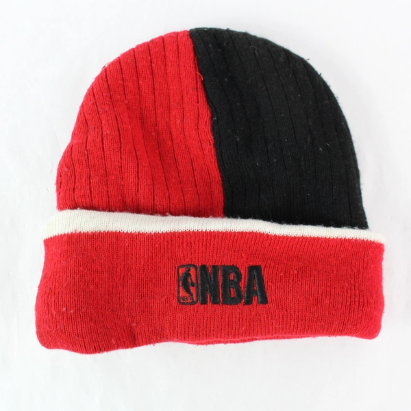 NBA Portland Trail Blazers Knit Beanie Hat - Red & Black - Pre-Owned Adult Size