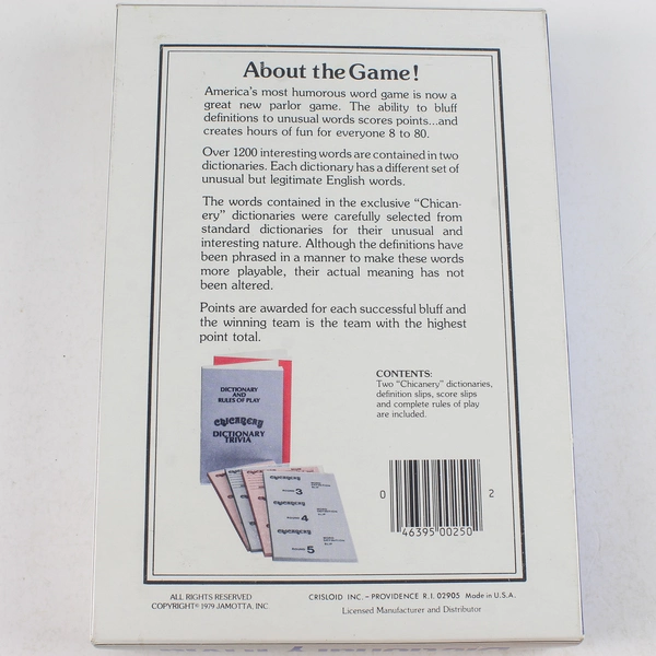 1979 Crisloid Chicanery Dictionary Trivia Game - Vintage Board Game