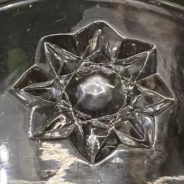 Vintage Anchor Hocking Prescut Glass Creamer & Sugar Bowl Set, Good Condition