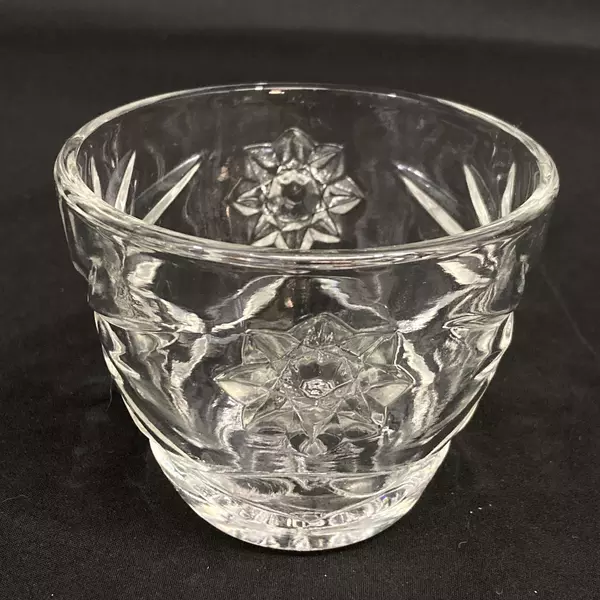 Vintage Anchor Hocking Prescut Glass Creamer & Sugar Bowl Set, Good Condition