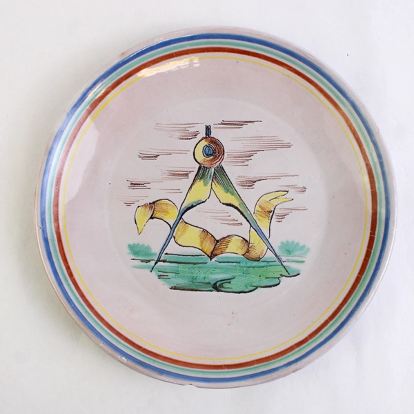 Set of 2 Colorful Hand-Painted Ceramic Plates 9.5" Made in Nove Italy