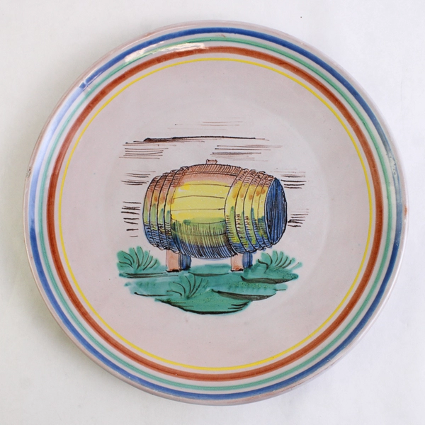 Set of 2 Colorful Hand-Painted Ceramic Plates 9.5" Made in Nove Italy