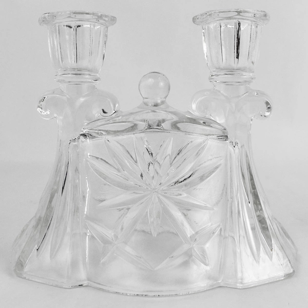 Anchor Hocking Vintage Star of David Double Candle Holder - Pre-owned with Chips