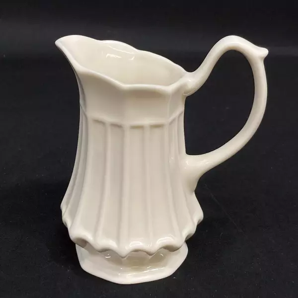 Two's Company Victorian Ribbed Footed Creamer - Elegant Cream Color