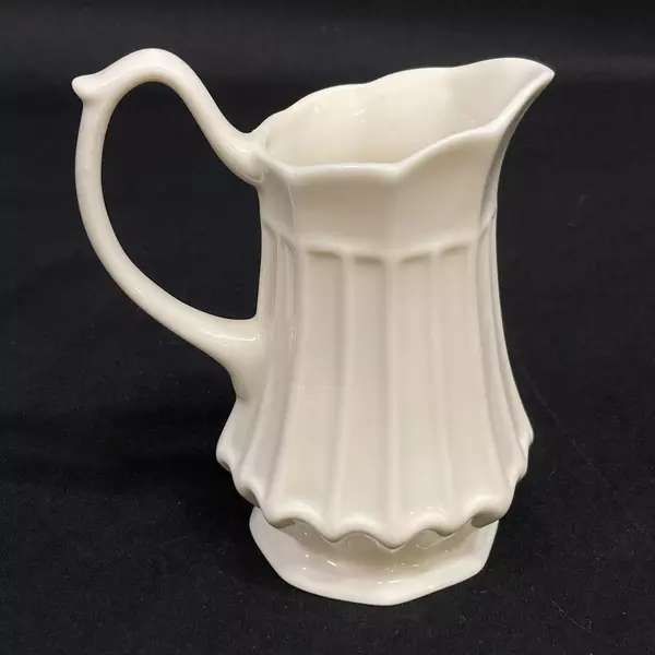 Two's Company Victorian Ribbed Footed Creamer - Elegant Cream Color