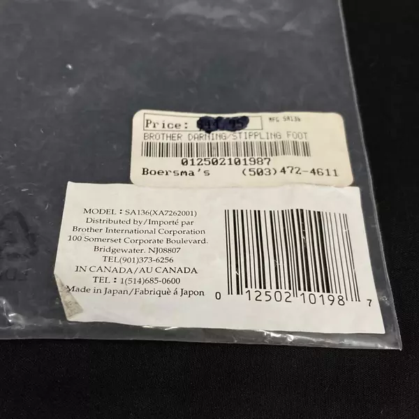 Brother Darning Stippling Quilting Foot for PQ-1300 - Very Good Condition