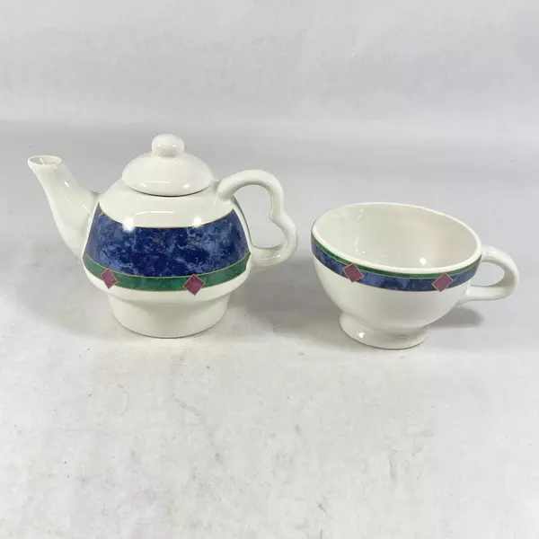 Pfaltzgraff Amalfi Classic Ceramic Tea for One Teapot & Cup Set - Pre-Owned