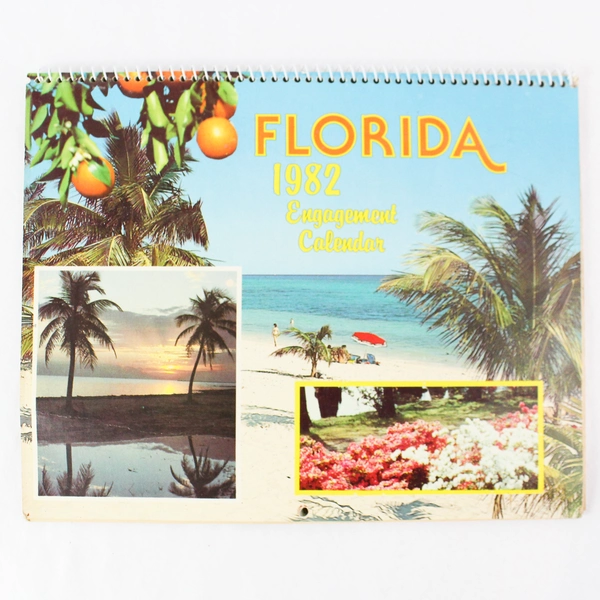 Vintage 1982 Florida Engagement Calendar Spiral Bound - Collectible Memoir