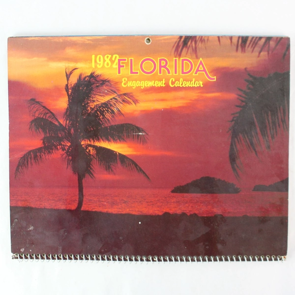 Vintage 1982 Florida Engagement Calendar Spiral Bound - Collectible Memoir