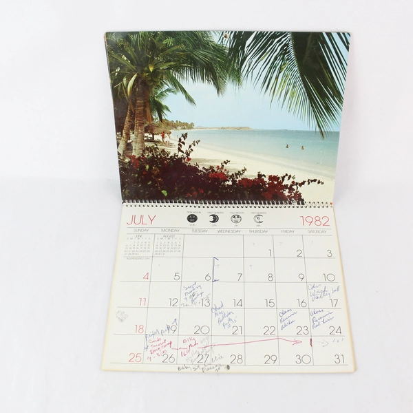 Vintage 1982 Florida Engagement Calendar Spiral Bound - Collectible Memoir
