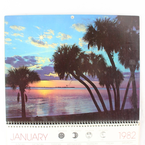 Vintage 1982 Florida Engagement Calendar Spiral Bound - Collectible Memoir