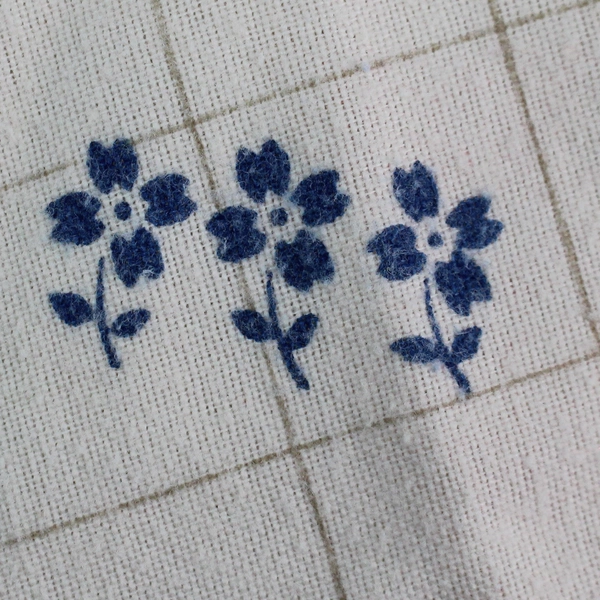 Set of 2 Beige Flannel Pillowcases with Flower Pattern, Flawed DIY Fabric