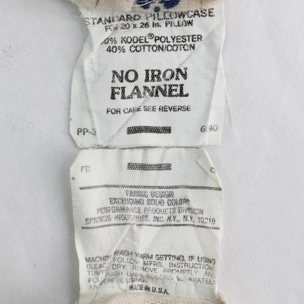 Set of 2 Beige Flannel Pillowcases with Flower Pattern, Flawed DIY Fabric