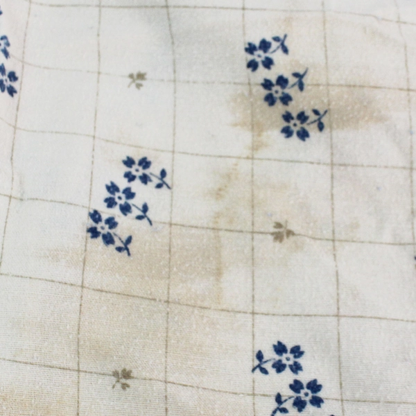 Set of 2 Beige Flannel Pillowcases with Flower Pattern, Flawed DIY Fabric