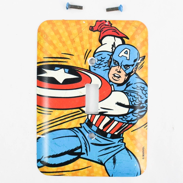 Marvel Captain America Comic Light Switch Cover - Pre-Owned, Few Scratches