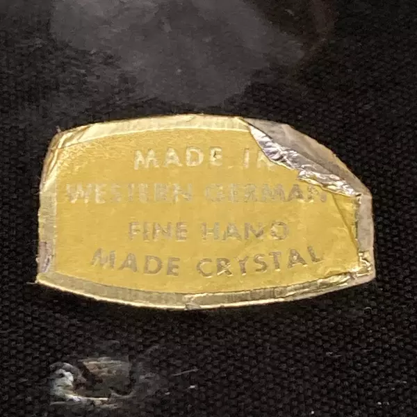 Lot of 2 Crystal Champagne Glasses with Platinum Rims - West Germany 4.5"