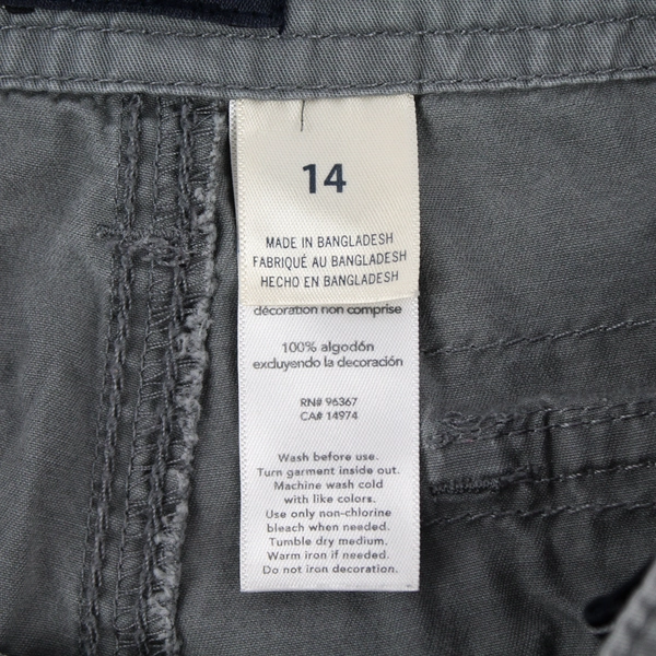 Oshkosh B'gosh Gray Cargo Shorts Boys Size 14 - Good Pre-Owned Condition