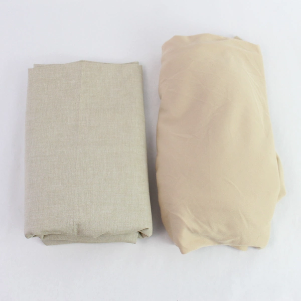 2 Piece Lot of Beige Fabrics for DIY Crafting Projects - Good Condition