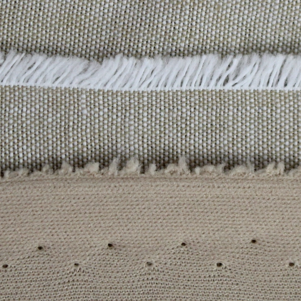 2 Piece Lot of Beige Fabrics for DIY Crafting Projects - Good Condition