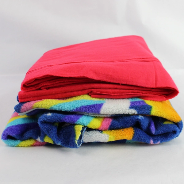 2 Piece Lot of Flannel & Unicorn Fleece Fabric for DIY Craft Projects