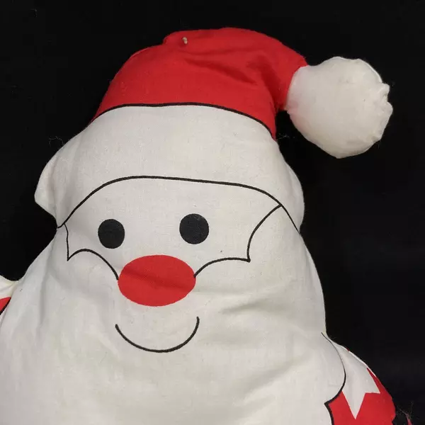 Vintage Cut and Sew Santa Claus Cloth Doll 13" - Holiday Decor, Pre-owned