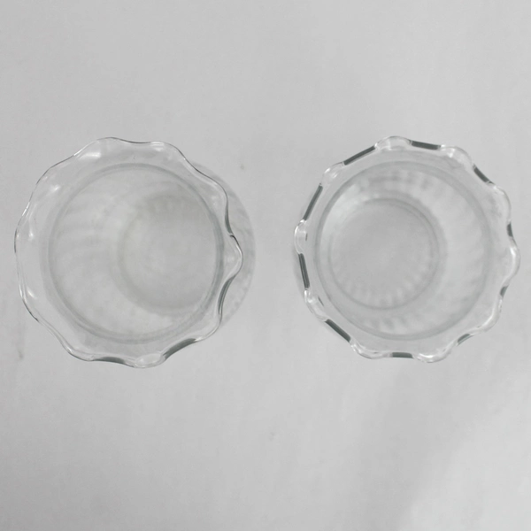 Set of 2 Vintage Ruffled Ribbed Flower Vases 6.5" Home Decor