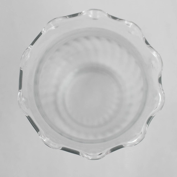 Set of 2 Vintage Ruffled Ribbed Flower Vases 6.5" Home Decor