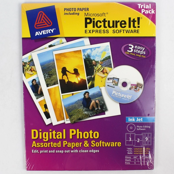 Avery Digital Photo Paper & Microsoft Picture It! Trial Pack - Unopened