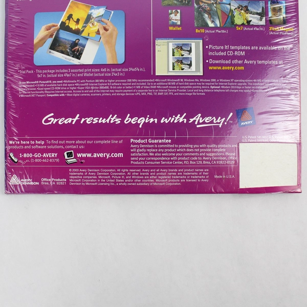 Avery Digital Photo Paper & Microsoft Picture It! Trial Pack - Unopened