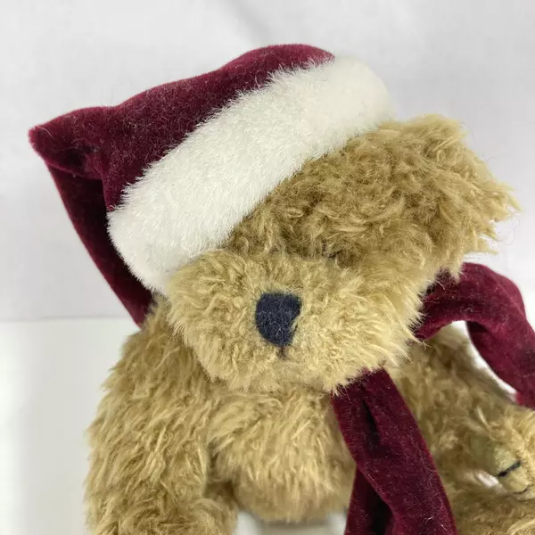1993 Ty Beanie Buddies Christmas Bear with Burgundy Hat & Scarf 8.5"