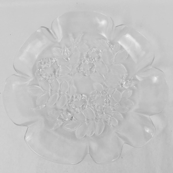 Vintage Mikasa Bianca Floral Glass Serving Platter 12.5" - Elegant Decor