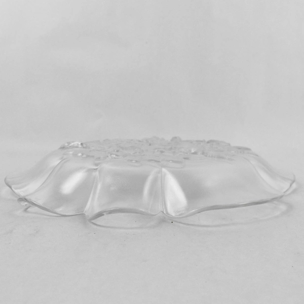 Vintage Mikasa Bianca Floral Glass Serving Platter 12.5" - Elegant Decor